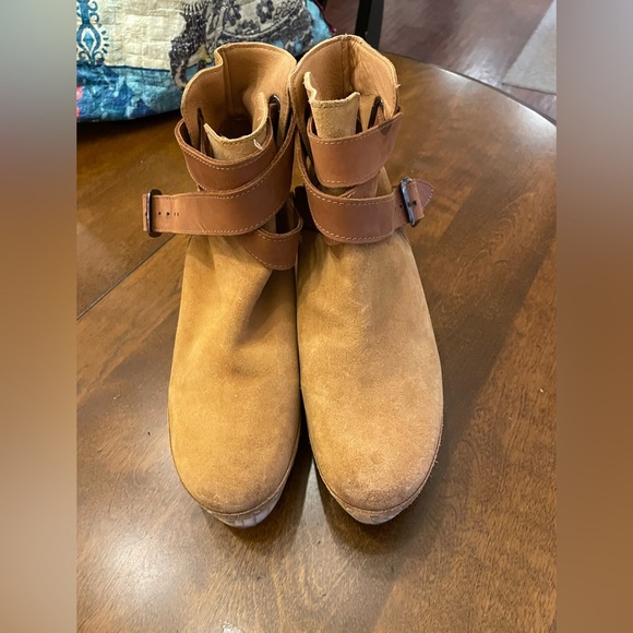Free People Bungalow Clog Tan Leather Ankle Boots 9 - Picture 2 of 13
